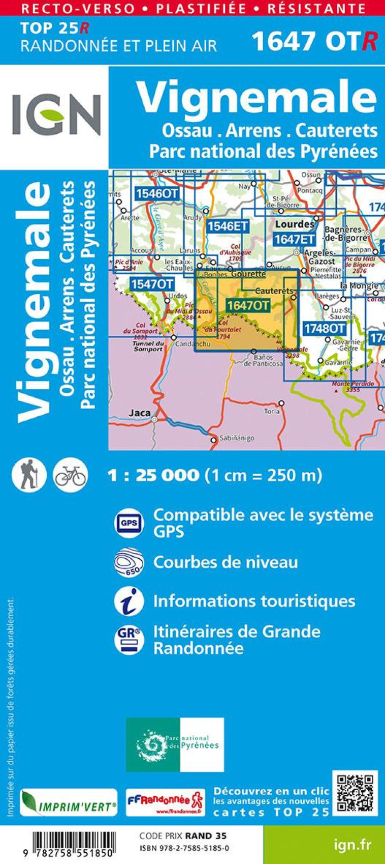 VIGNEMALE.OSSAU.CAUTERETS (RESISTANTE) (1647OTR) - XXX - MICHELIN